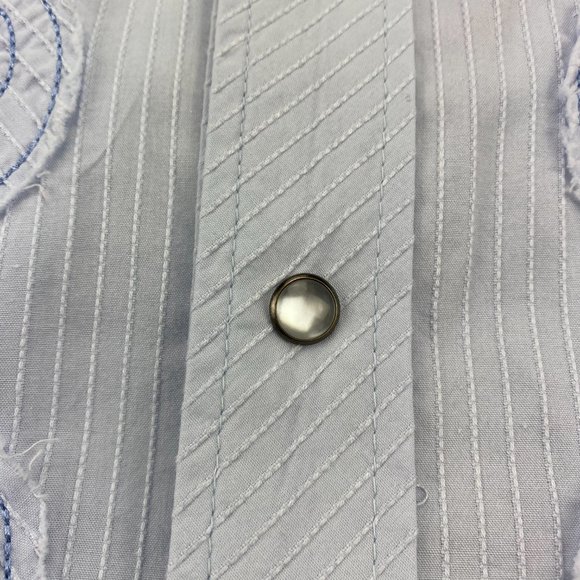 Panhandle Slim Western Shirt Men Extra Large XL Blue Button Up Pearl Snap Cowboy - Picture 3 of 13